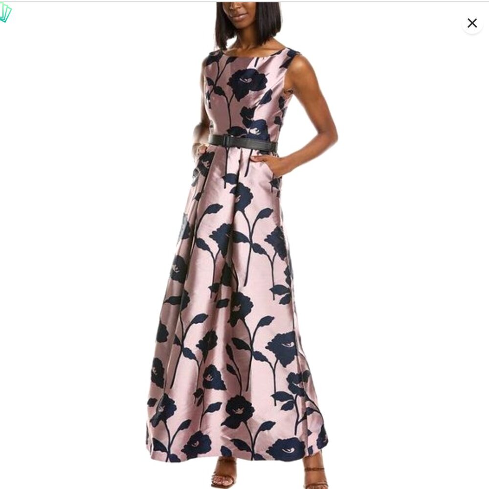 NWT Kay Unger Austin Sleeveless Gown w Pockets, Size 0